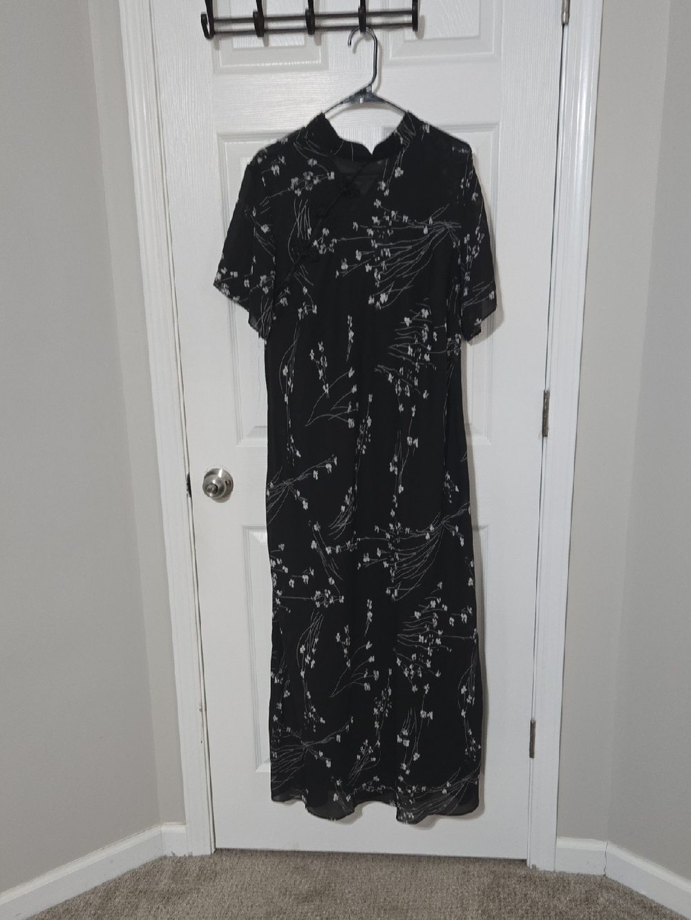 Black Floral Midi Dress